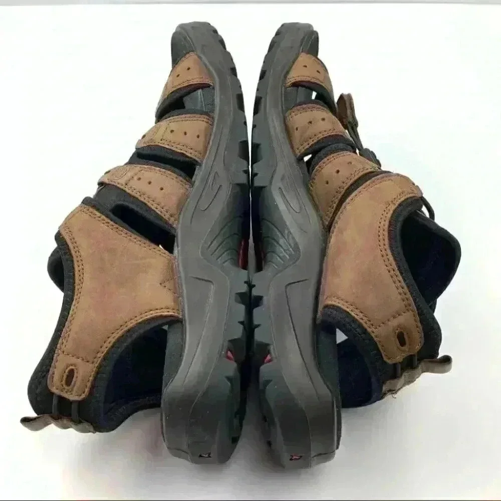 Ecco mens 44 10.5 brown leather walking outdoors